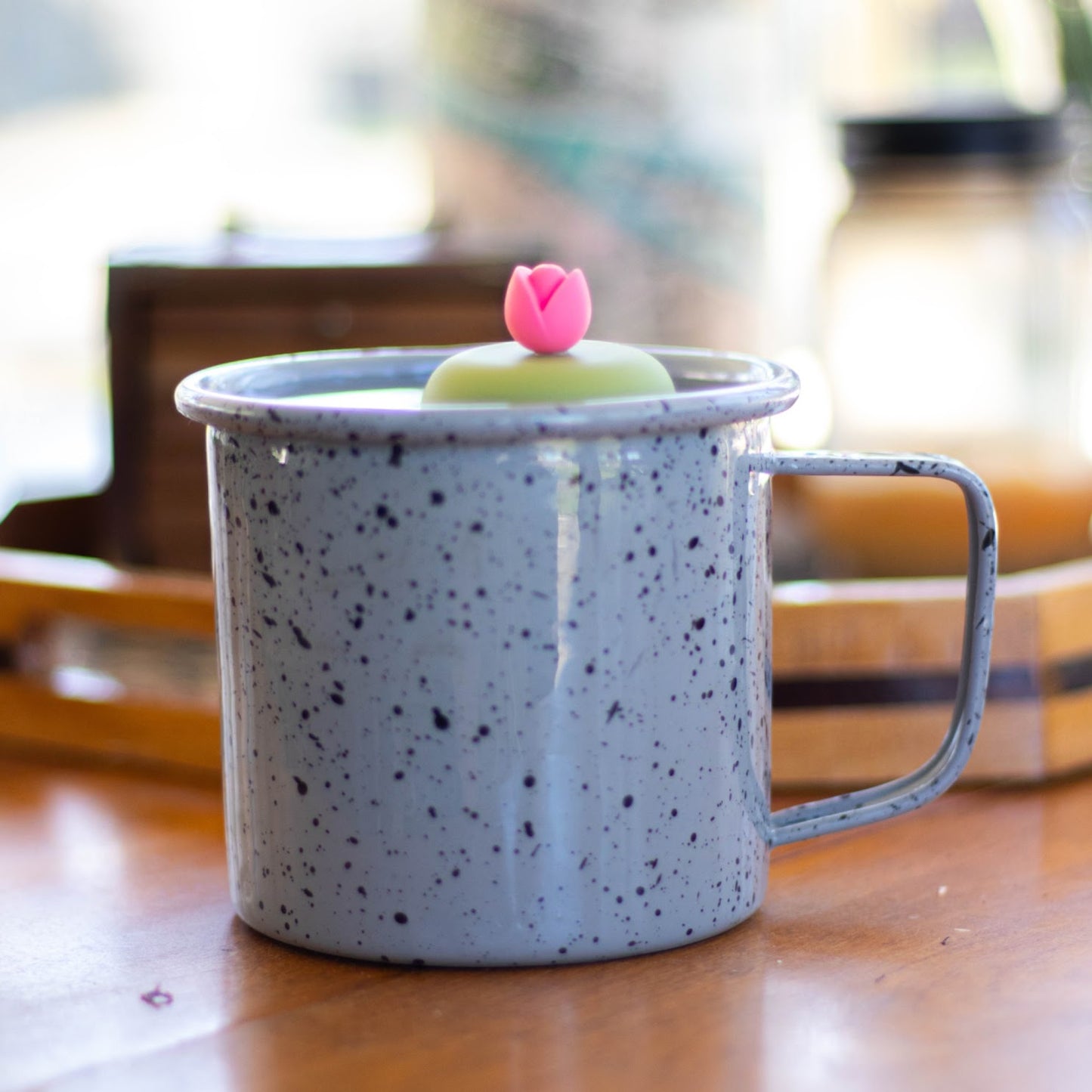 Pink Tulip Flower Floating Tea Steeper