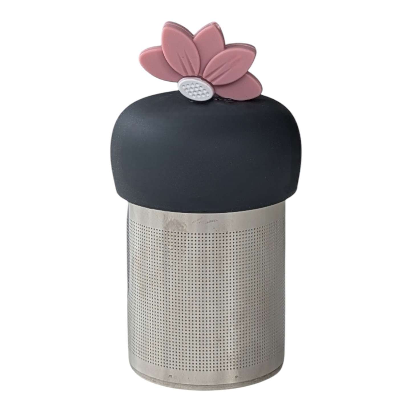 Warm Pink Lotus Flower Floating Tea Steeper I Grey Base