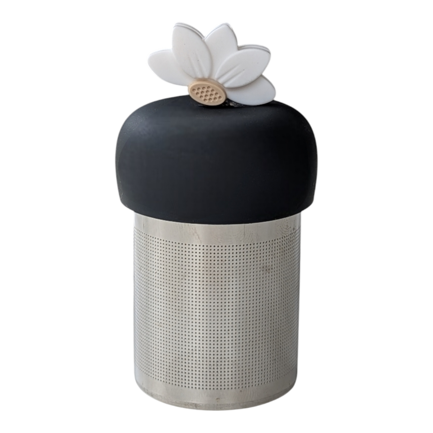 White Lotus Flower Floating Tea Steeper I Grey Base