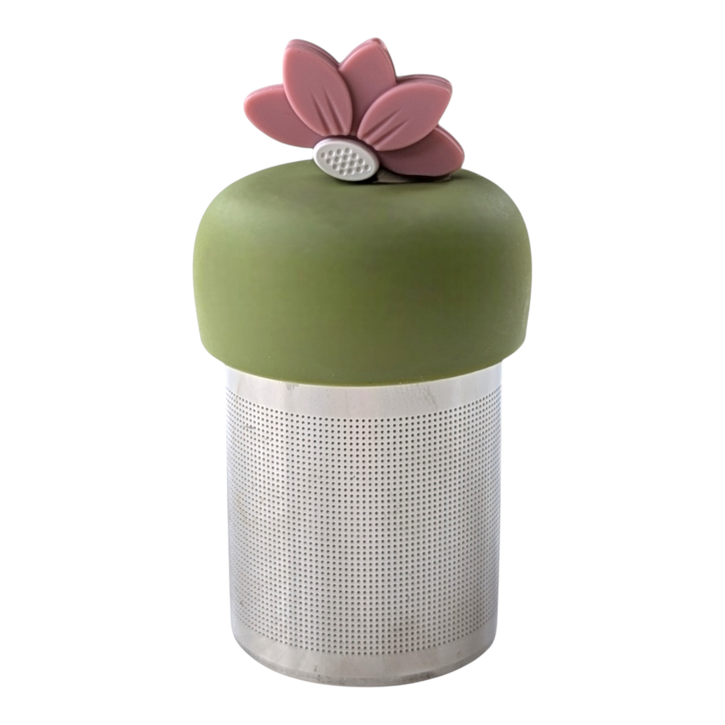 Warm Pink Lotus Flower Floating Tea Steeper I Green Base