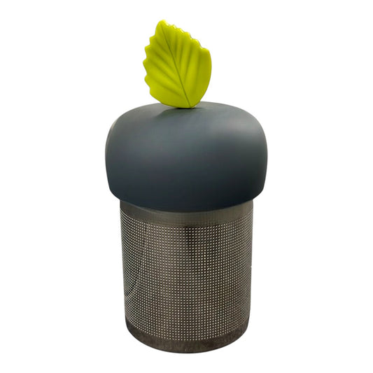 Green Herb Leaf Floating Tea Steeper I Grey Base