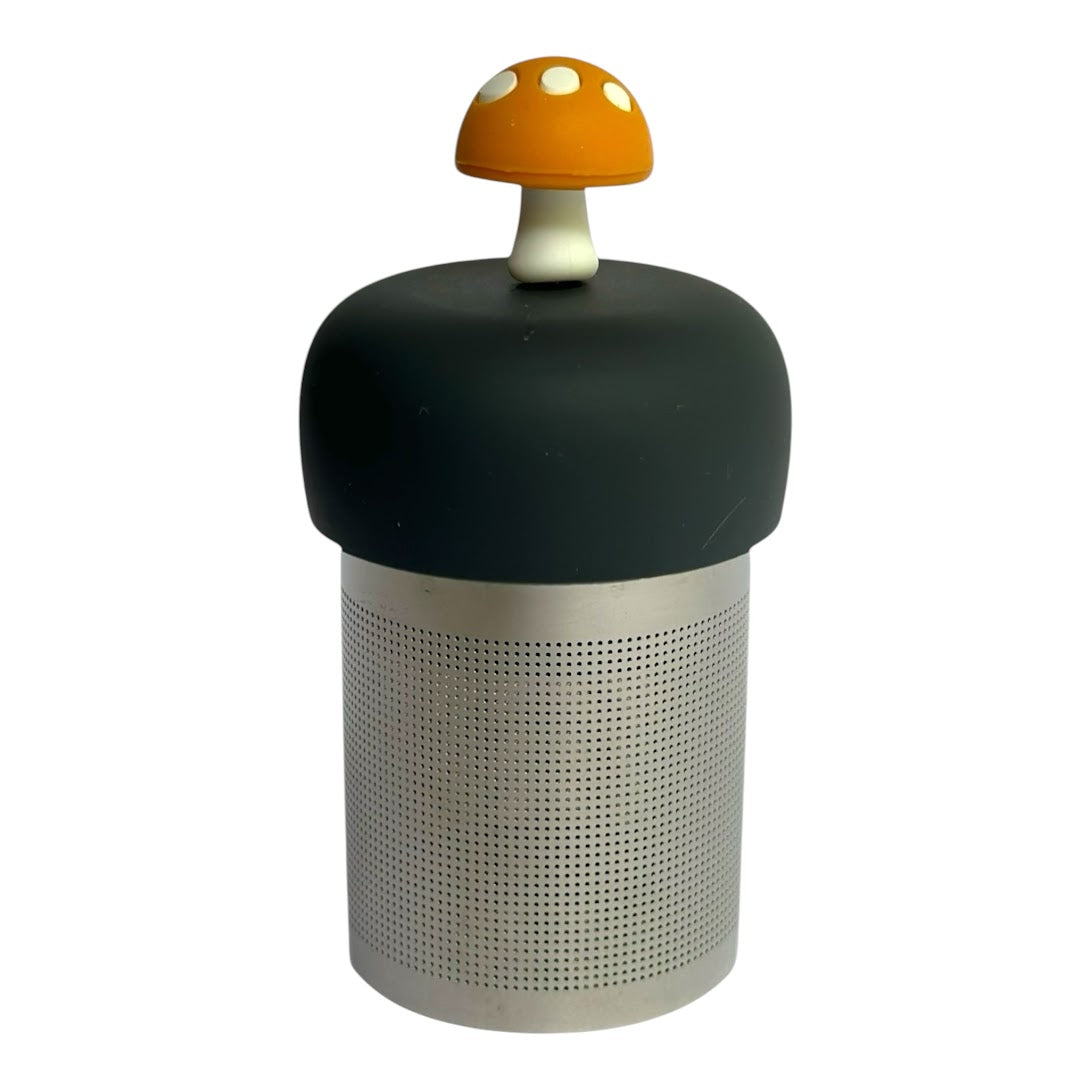 Amber Yellow Mushroom Floating Tea Steeper I Grey Base
