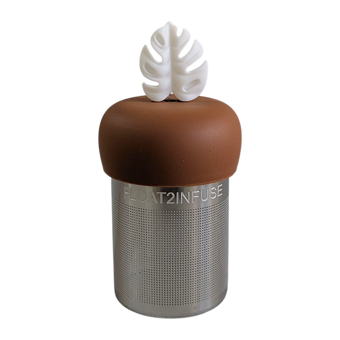 White Monstera Floating Tea Steeper™ l light brown