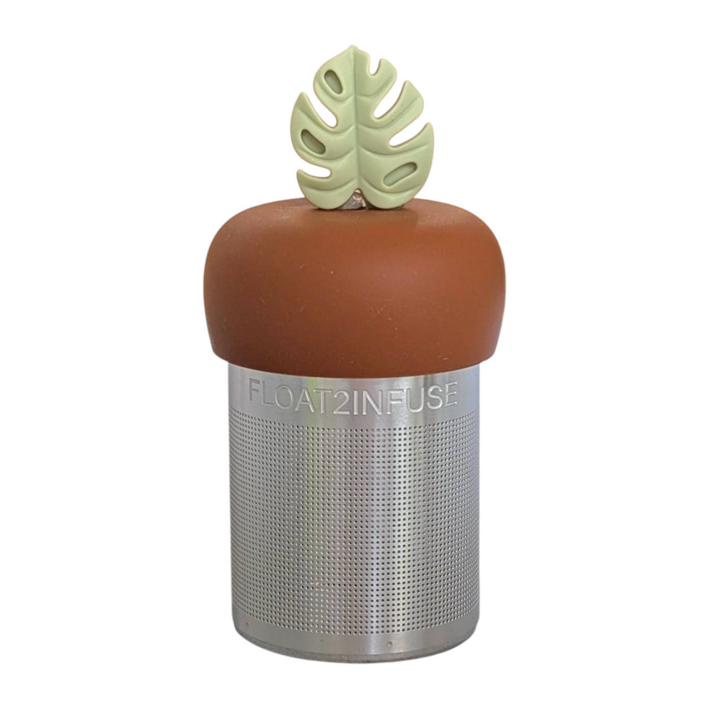 Earth Green Monstera Leaf Floating Tea Steeper™ l light brown
