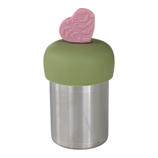 Warm Pink Leaf Heart Floating Tea Steeper