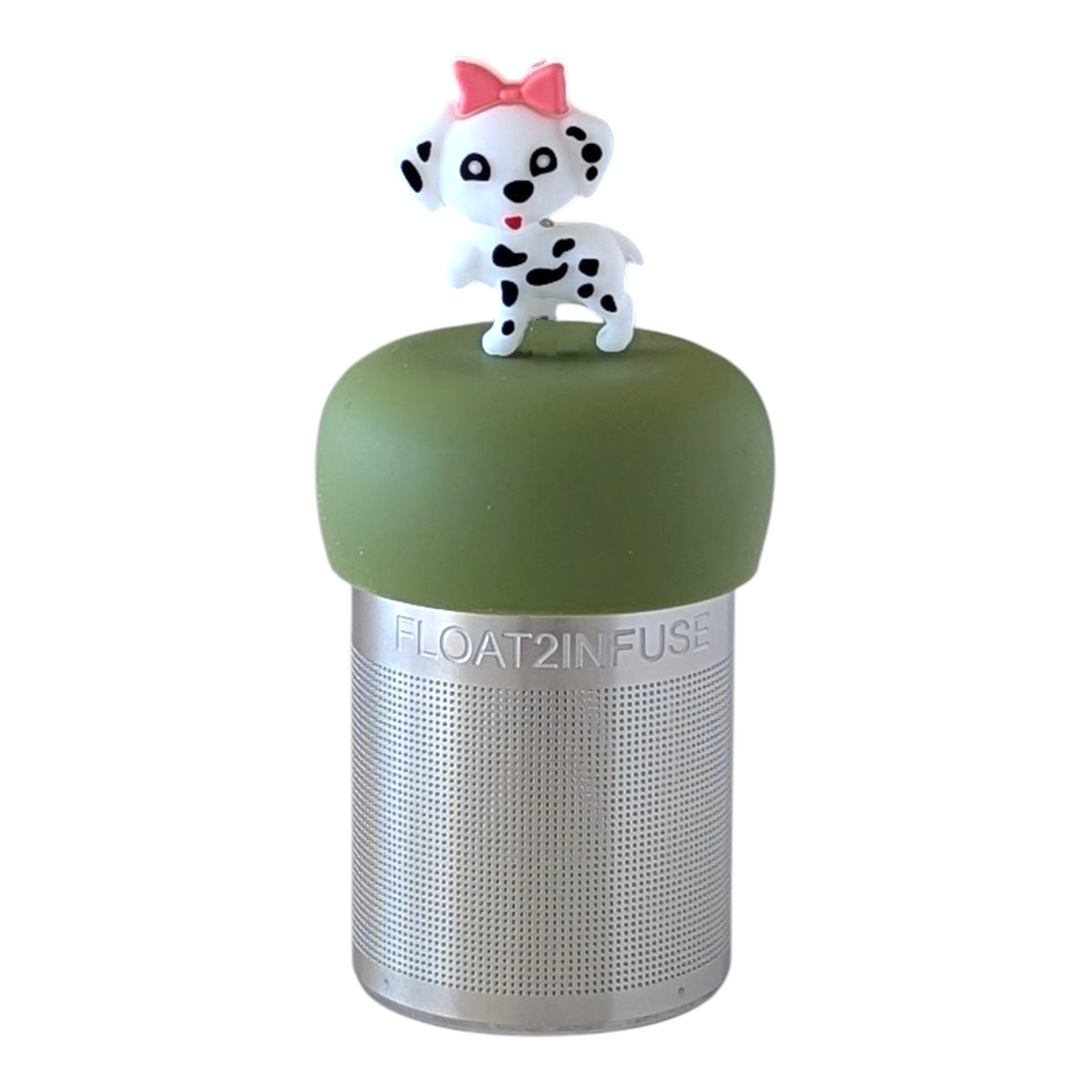 Floating Pink Bow Dalmatian Tea Infuser - Cute Animal Tea Infuser for Loose Leaf Tea