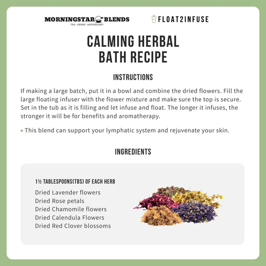 Large Infuser Recipe Card I Calming Herbal Bath Self Care