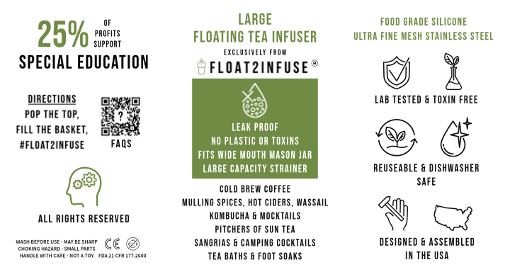 Large Infuser Info Card I Benefits I Features