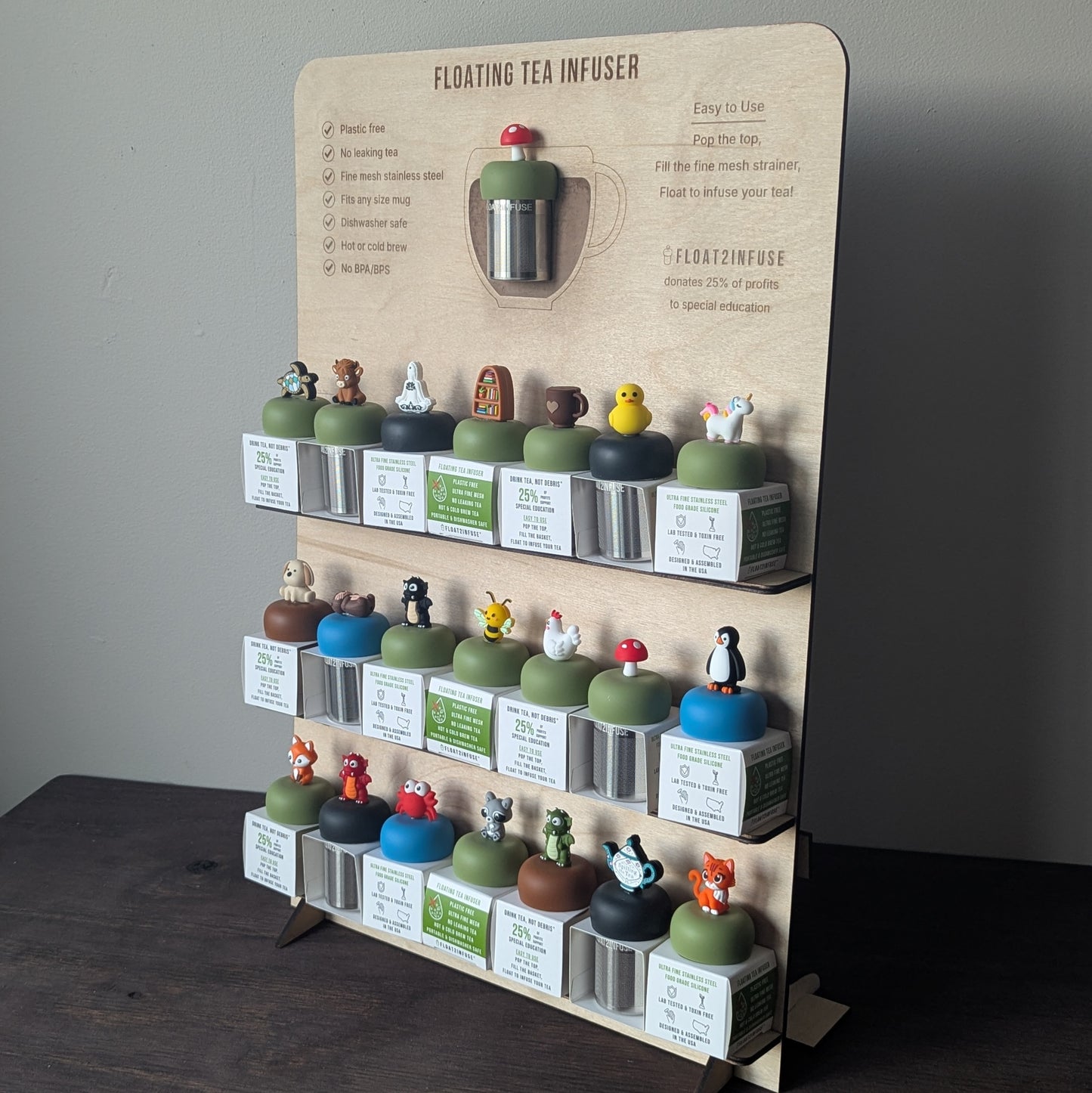 Preorder June 20 Table Top Demo Engraved Wooden Display