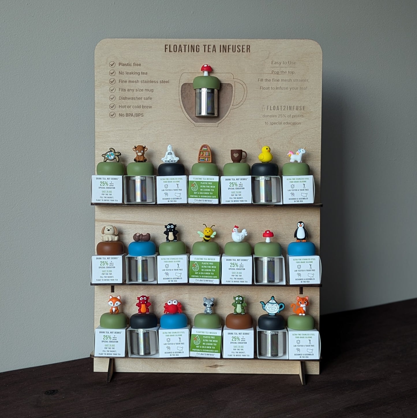 Preorder June 20 Table Top Demo Engraved Wooden Display