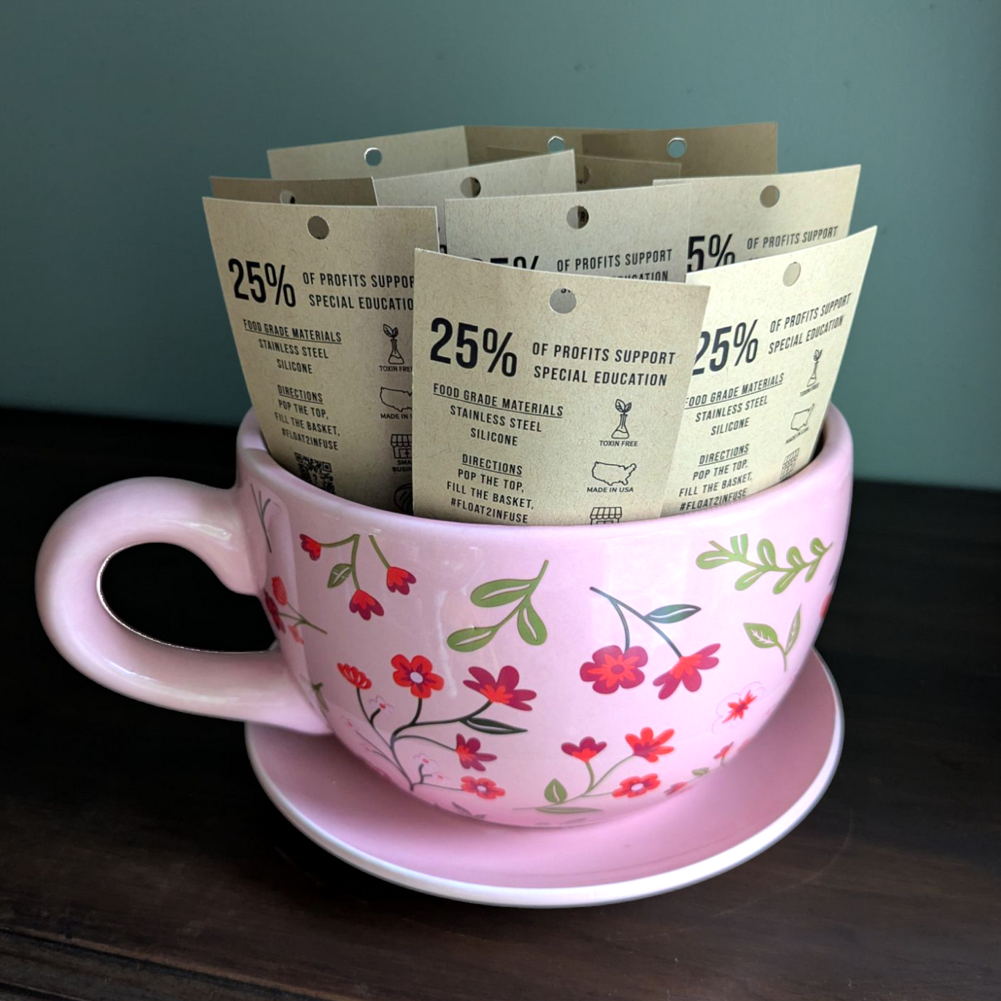 Giant Floral Teacup Point of Sale Display