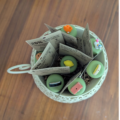 Giant Ivory Floral Teacup Point of Sale Display