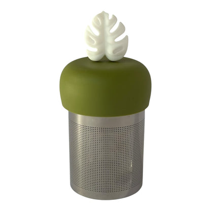 White Monstera Leaf Floating Tea Steeper I Green Base