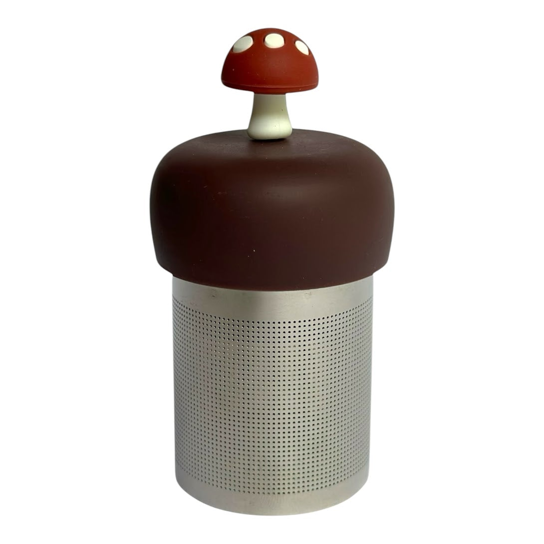 Chestnut Brown Mushroom Floating Tea Steeper I Brown Base