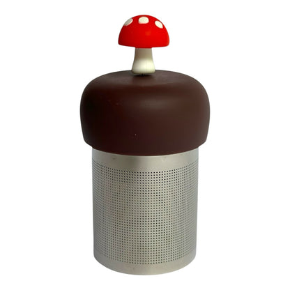 Bright Red Mushroom Floating Tea Steeper I Brown Base