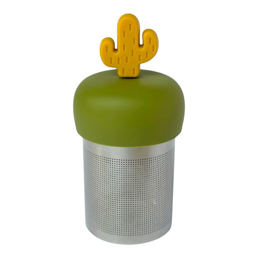 Golden Yellow Saguaro Cactus Floating Tea Steeper I Green Base