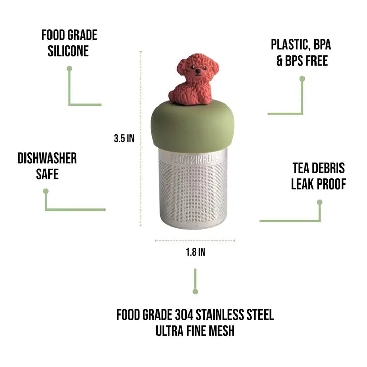 Floating Cinnamon Labradoodle Tea Infuser - Cute Animal Tea Infuser for Loose Tea
