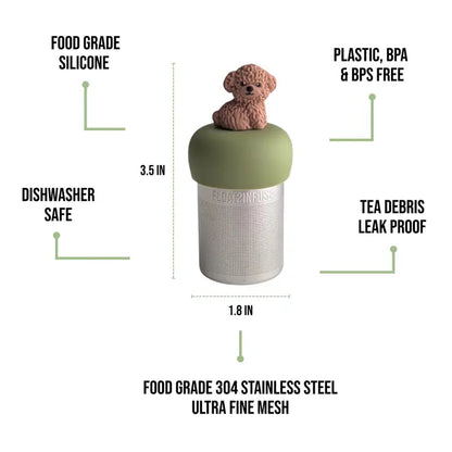 Floating Chocolate Labradoodle Tea Infuser - Cute Animal Tea Infuser for Loose Tea