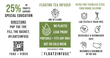 Floating Tea Infuser Info Card I Benefits I Features