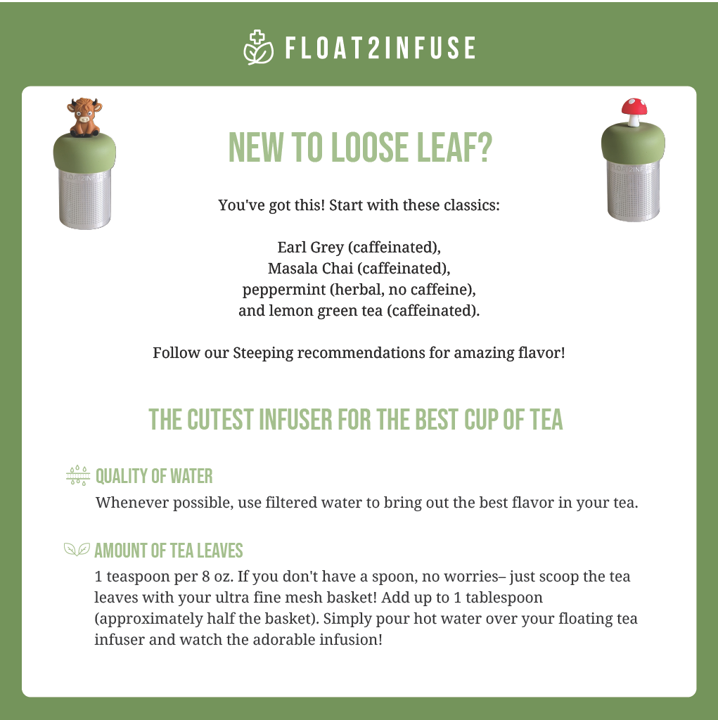 infographic that explains how to brew loose leaf tea for beginners