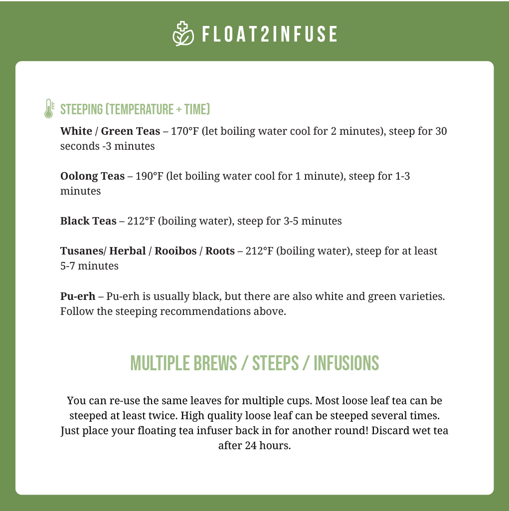 infographic that explains how to brew loose leaf tea for beginners