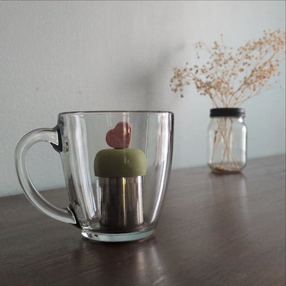 Warm Pink Floral Heart Floating Tea Steeper