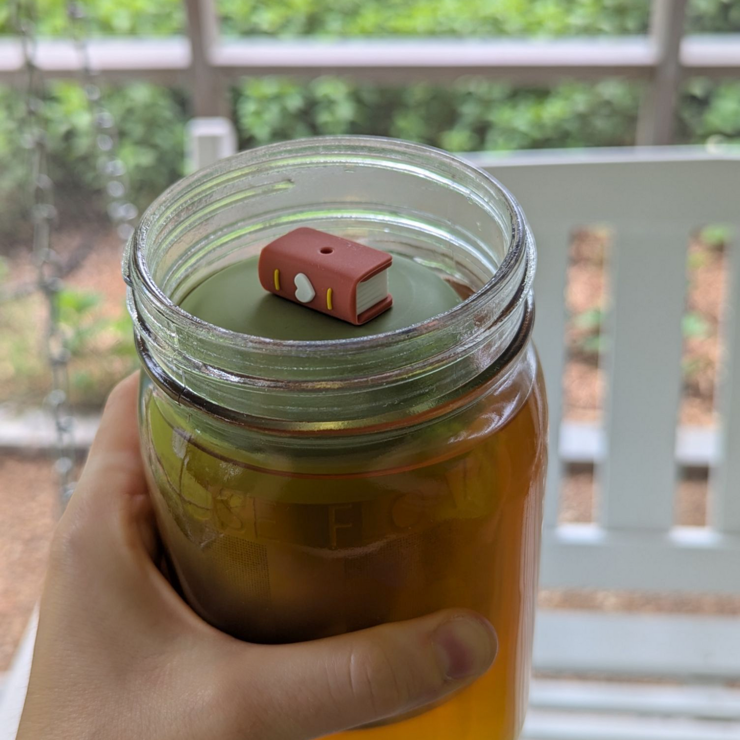 Floating Large Brown Book Tea infuser