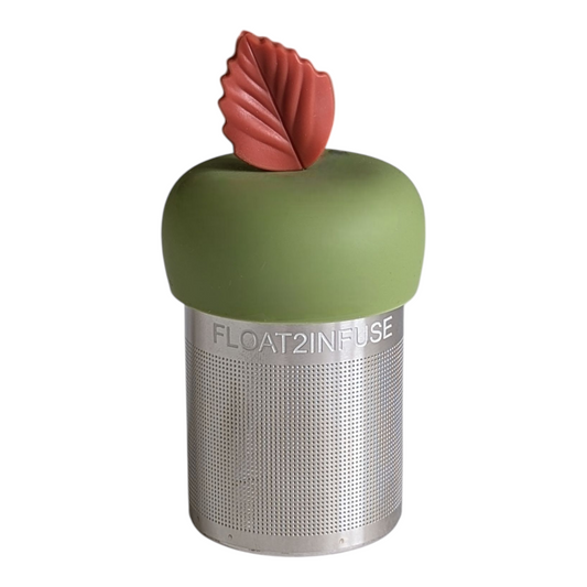 Red Fall Leaf Floating Tea Steeper I Green Base