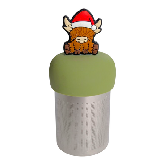 Brown Christmas Highland Cow Floating Tea Steeper™
