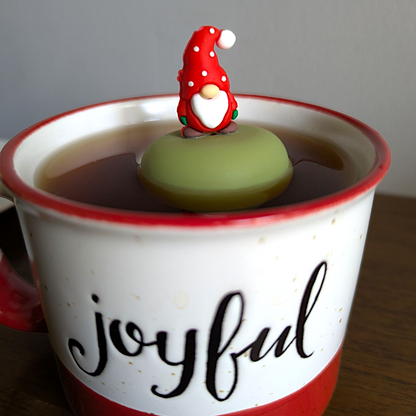 Red Holiday Gnome Floating Tea Steeper