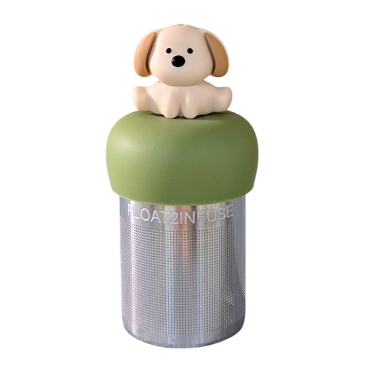 Beige Dog Floating Tea Steeper l green