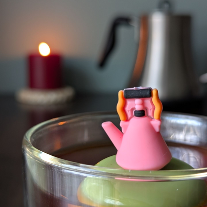 Pink Tea Kettle Floating Tea Steeper