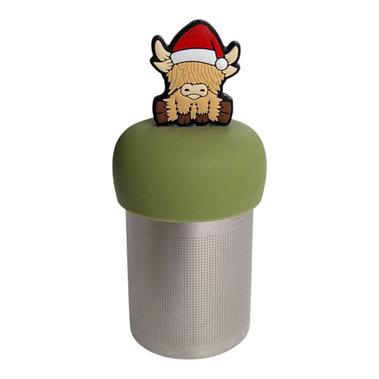 Blonde Christmas Highland Cow Floating Tea Steeper™
