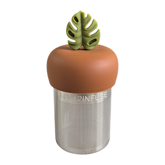Army Green Monstera Leaf Floating Tea Steeper™ l light brown