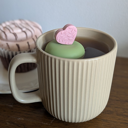 Warm Pink Floral Heart Floating Tea Steeper