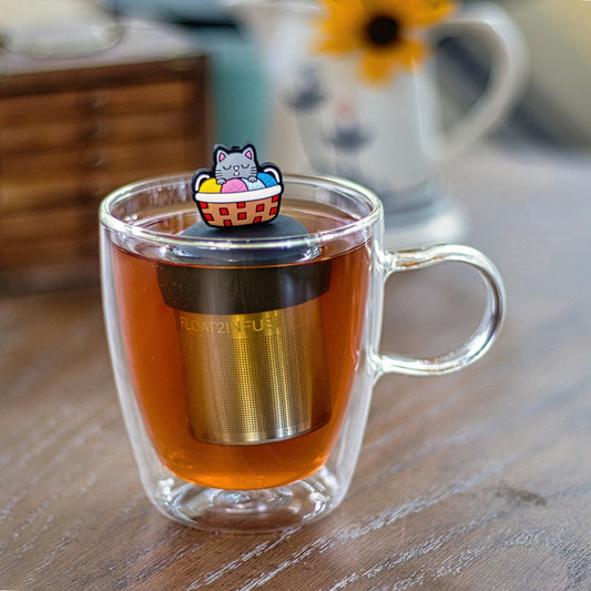 Floating Cat Knitting Yarn Tea Infuser - Cute Animal Tea Infuser for Loose Leaf Tea