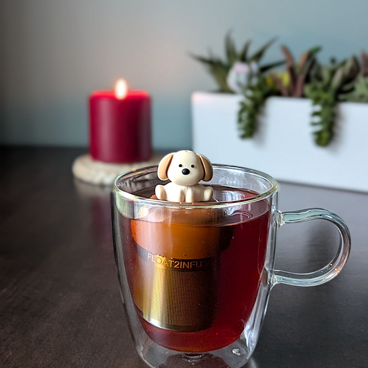 Floating Beige Dog Tea Infuser - Cute Animal Tea Infuser for Loose Leaf Tea