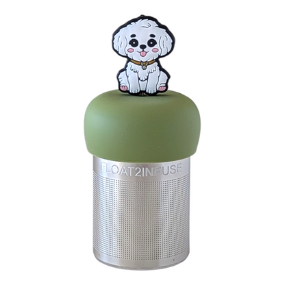 Floating White Maltipoo Dog Tea Infuser - Cute Animal Tea Infuser for Loose Leaf Tea