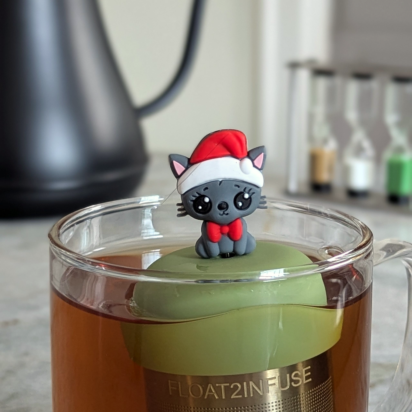 Floating Christmas Cat Tea Infuser - Cute Animal Tea Infuser for Loose Leaf Tea