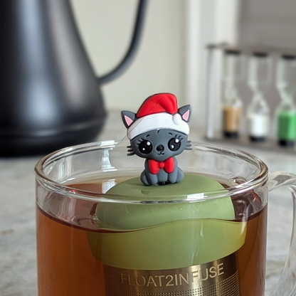 Floating Christmas Cat Tea Infuser - Cute Animal Tea Infuser for Loose Leaf Tea