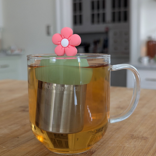 Floating Coral Pink Daisy Tea Infuser - Cute Tea Infuser for Loose Leaf Tea