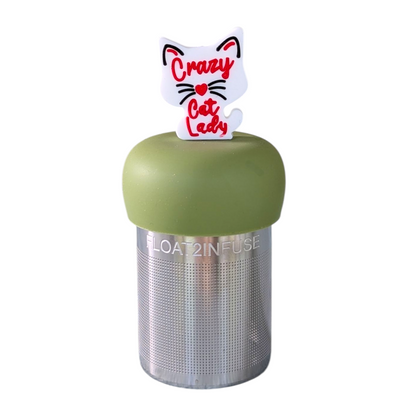 Floating Crazy Cat Lady Tea Infuser - Cute Animal Tea Infuser for Loose Leaf Tea
