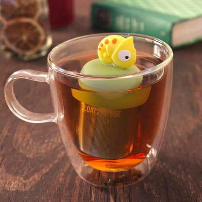 Floating Yellow Lizard Tea Infuser - Cute Tea Infuser for Loose Tea